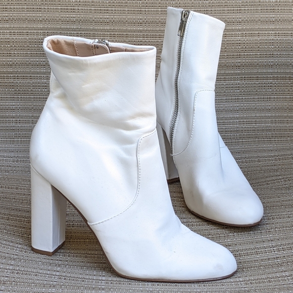 steve madden white ankle boots